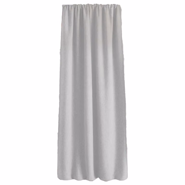 Cortina blackout SACASA blanca de poliéster y lino con efecto oscurecedor, Ancho: 140 cm, Altura: 280 cm