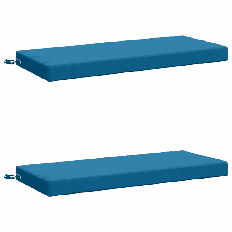 Set de 2 cojines para banco SOEST vidaXL en azul, diseño rectangular moderno de poliéster con funda lavable y resistente a los rayos UV