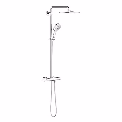 Sistema de ducha Grohe Rainshower SmartActive 310 con termostato, alcachofa de lluvia y mando manual en acabado cromo