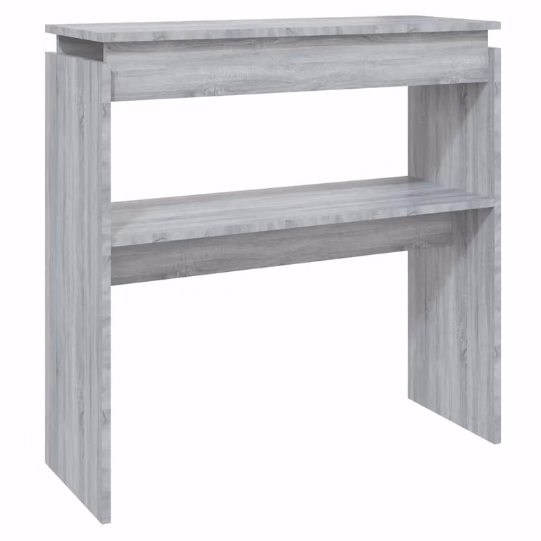 Mesa consola de madera contrachapada vidaXL en color gris sonoma, An/P/Al: 80 x 30 x 80 cm