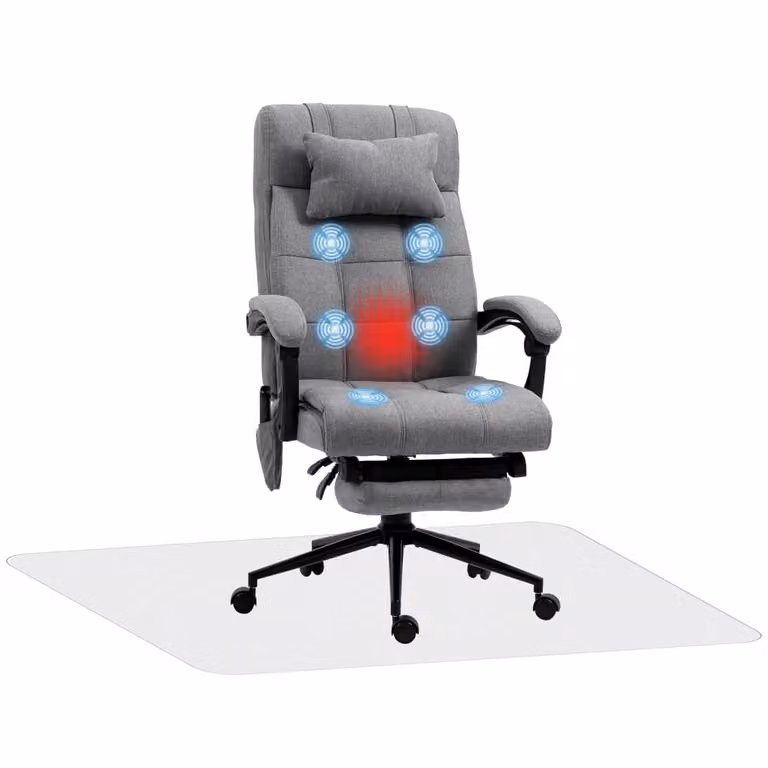 Silla ejecutiva Vinsetto gris con reposacabezas para oficina y hogar An/P/Al: 76 x 66 x 120 cm