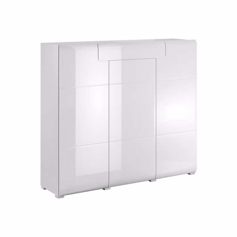 Aparador moderno de 3 puertas y 1 cajón en color blanco fabricado en madera lacada para tu comedor