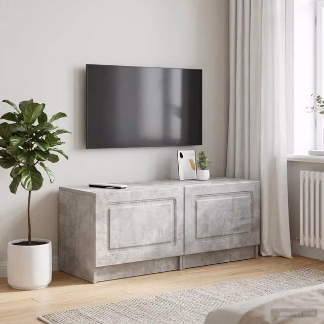 Mueble de TV moderno Maison Exclusive en color gris hormigón y madera de ingeniería para tu salón An/P/Al: 168 x 49 x 40 cm