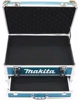 Maleta de herramientas Makita en azul y plata de aluminio