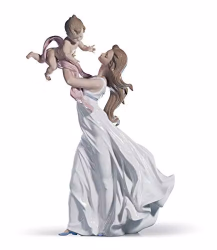 Figura de porcelana Lladró Mi precioso bebé en blanco y dorado