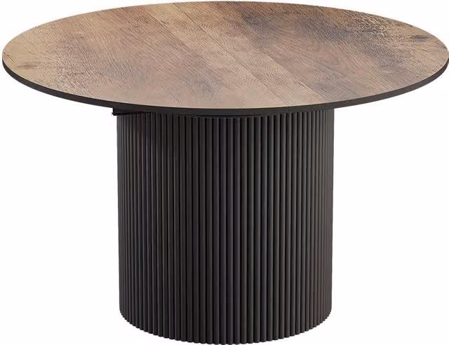 Mesa de comedor extensible Vicco Calero en roble rústico y negro, An/P: 120-200 x 60 cm