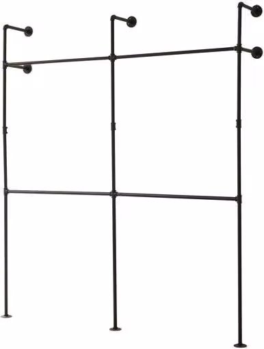 Perchero de pared Kenävatka en.casa de metal negro mate An/P/Al: 222 x 31 x 201 cm
