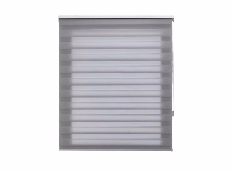 Estor enrollable day and night Purline de poliéster gris An/Al: 140 x 180 cm