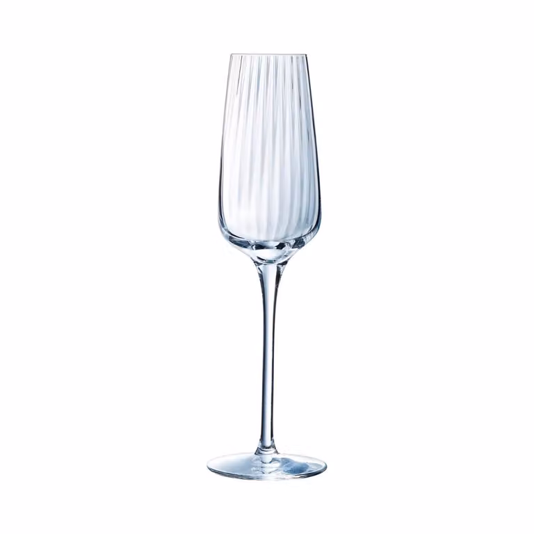 Set de 6 copas de champán tipo flauta Symetrie de Chef&Sommelier en cristal transparente de 210 ml