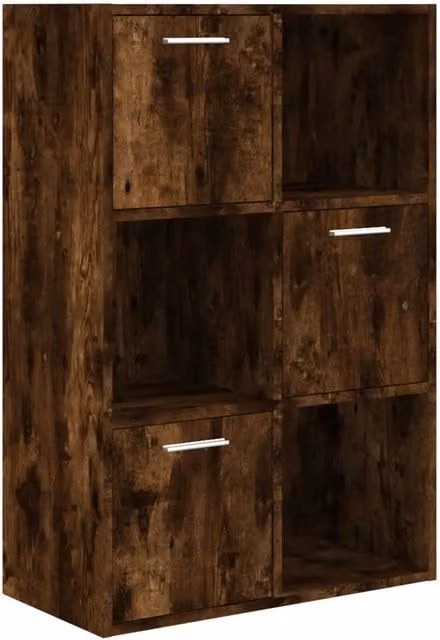 Armario de pared Rio de HELLOSHOP26 con puertas de madera estilo clásico en color marrón roble, An/P/Al: 60 x 29,5 x 90 cm