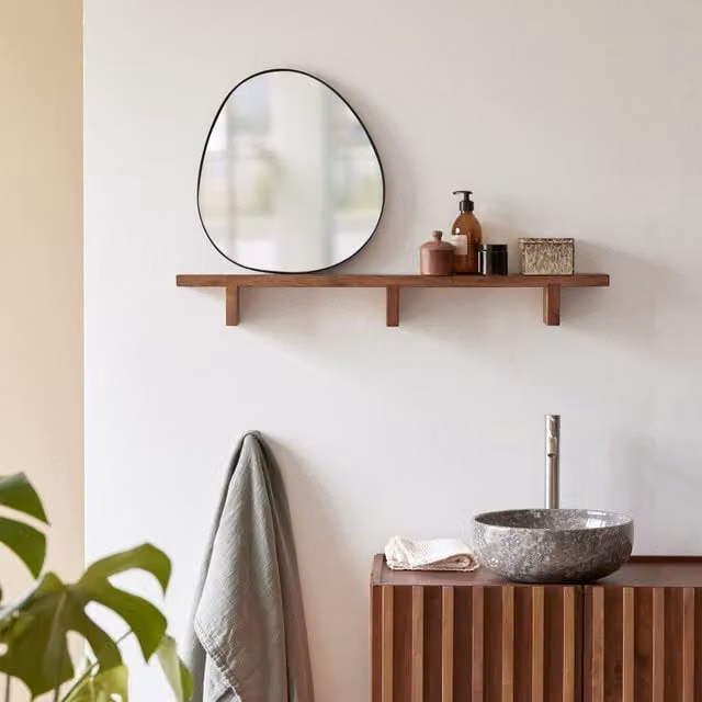 Estantería mural para baño Tikamoon en madera de palisandro bahya color marrón