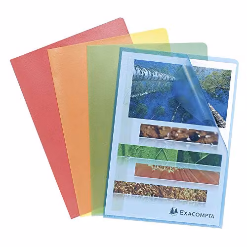 Pack de 10 fundas de plástico para esquinas Exacompta, formato A4, multicolor, An/Al: 22 x 31 cm