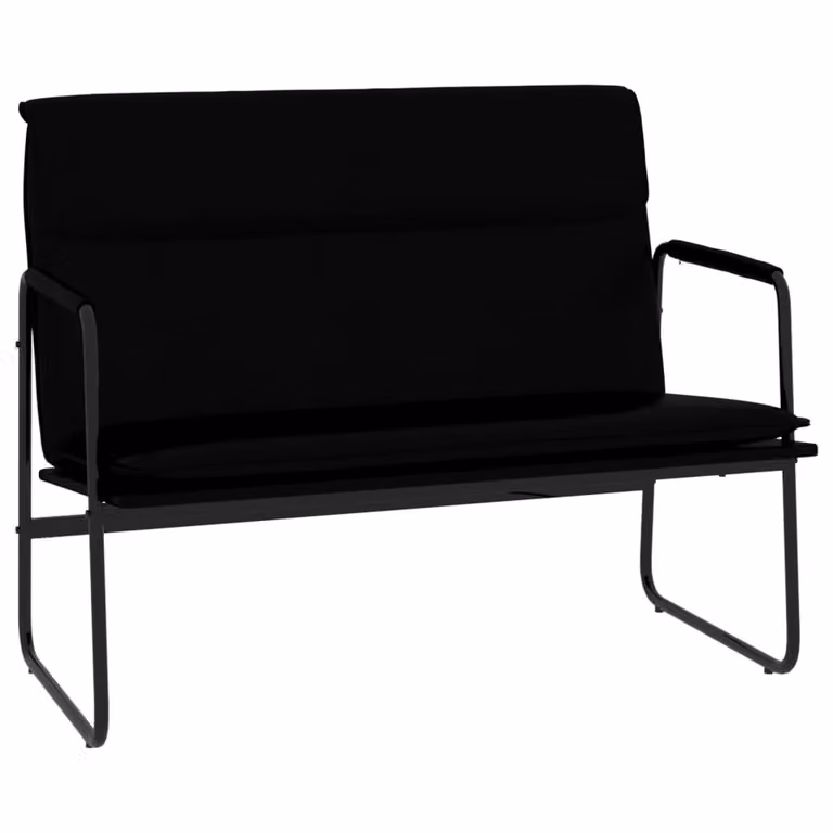 vidaXL Banco de cuero sintético negro con reposabrazos y estructura metálica An/P/Al: 100 x 64 x 80 cm