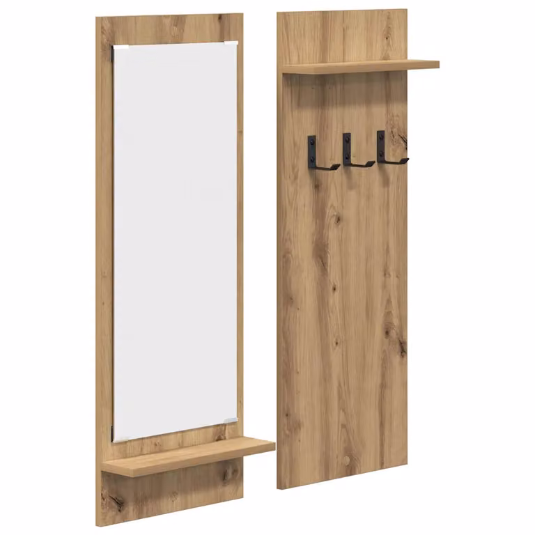 Perchero de pared moderno vidaXL en madera color roble marrón con ganchos distribuidos