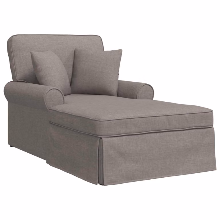 Set de Chaise Lounge de 3 piezas vidaXL en color taupé con tela, diseño minimalista en forma de L para salón o dormitorio, An/P/Al: 157 x 91 x 91 cm