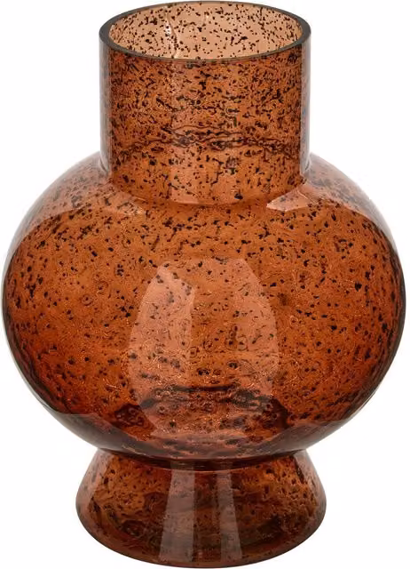 Jarrón Manae de Atmosphera Créateur d'Intérieur en color marrón y cristal, Altura: 23 cm