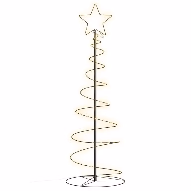 vidaXL Guirnalda LED para árbol de Navidad de 100 LED en color blanco cálido, 150 cm, con controlador incluido y color negro