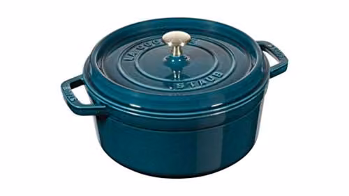 Cocotte de hierro fundido esmaltado Staub en azul multicolor, capacidad 3,8 l, diámetro 24 cm