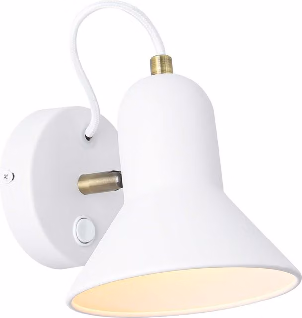 Aplique de pared Astama Light Prestige en metal blanco con casquillo E27 y diseño ajustable