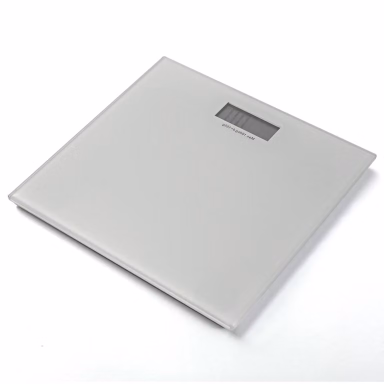 Báscula de baño electrónica personal ORESTELUCHETTA de vidrio blanco An/P/Al: 30 x 30 x 3 cm