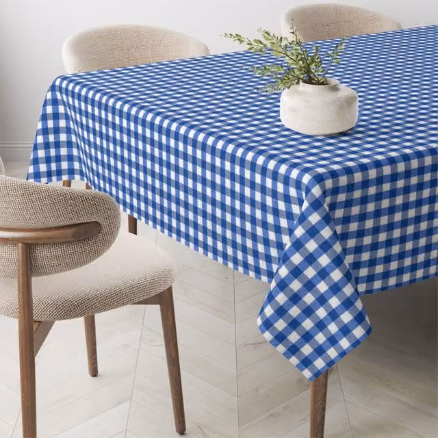 Mantel de cuadros vichy azul royal teflonado Donegal Collections An/P: 180 x 140 cm