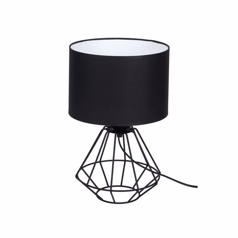 Lámpara de mesa COLIN MLP4792 Milagro en color negro con estructura de metal y pantalla de tela