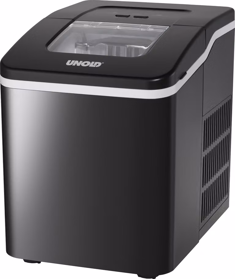 Máquina para hacer cubitos de hielo Unold Freeze de 120 W con capacidad de 1,6 l en color negro y accesorio cuchara de hielo