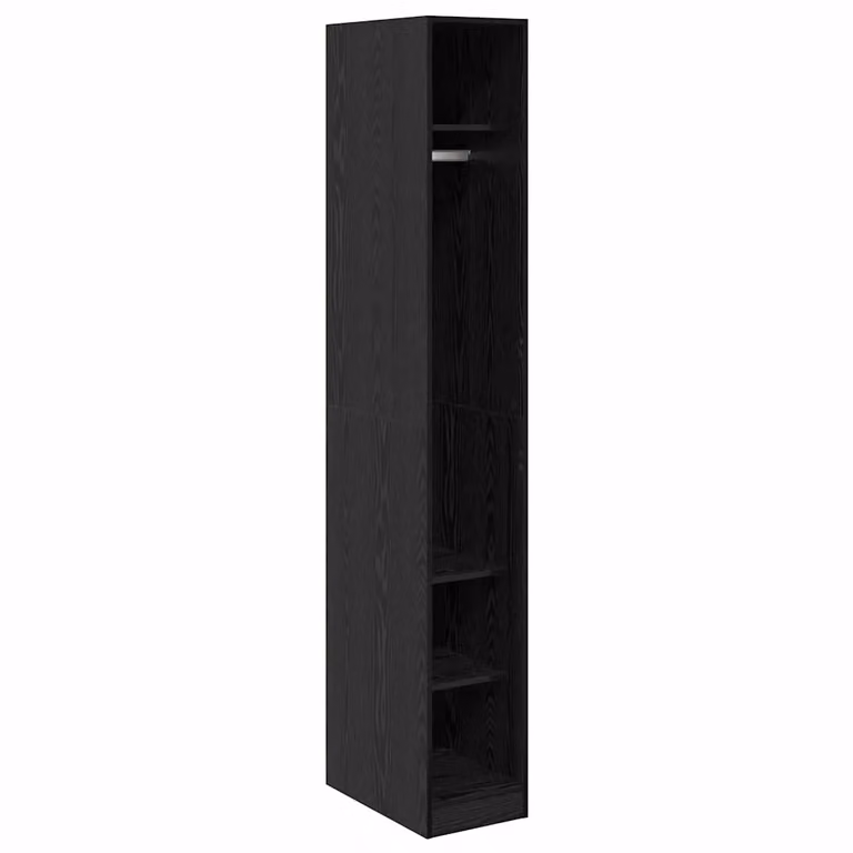 Armario vidaXL de Roble Negro con Estantes y Barra para Colgar, An/P/Al: 50 x 30 x 200 cm