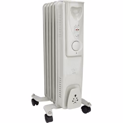 Radiador de aceite móvil Voltman de 1000 W con termostato, color blanco