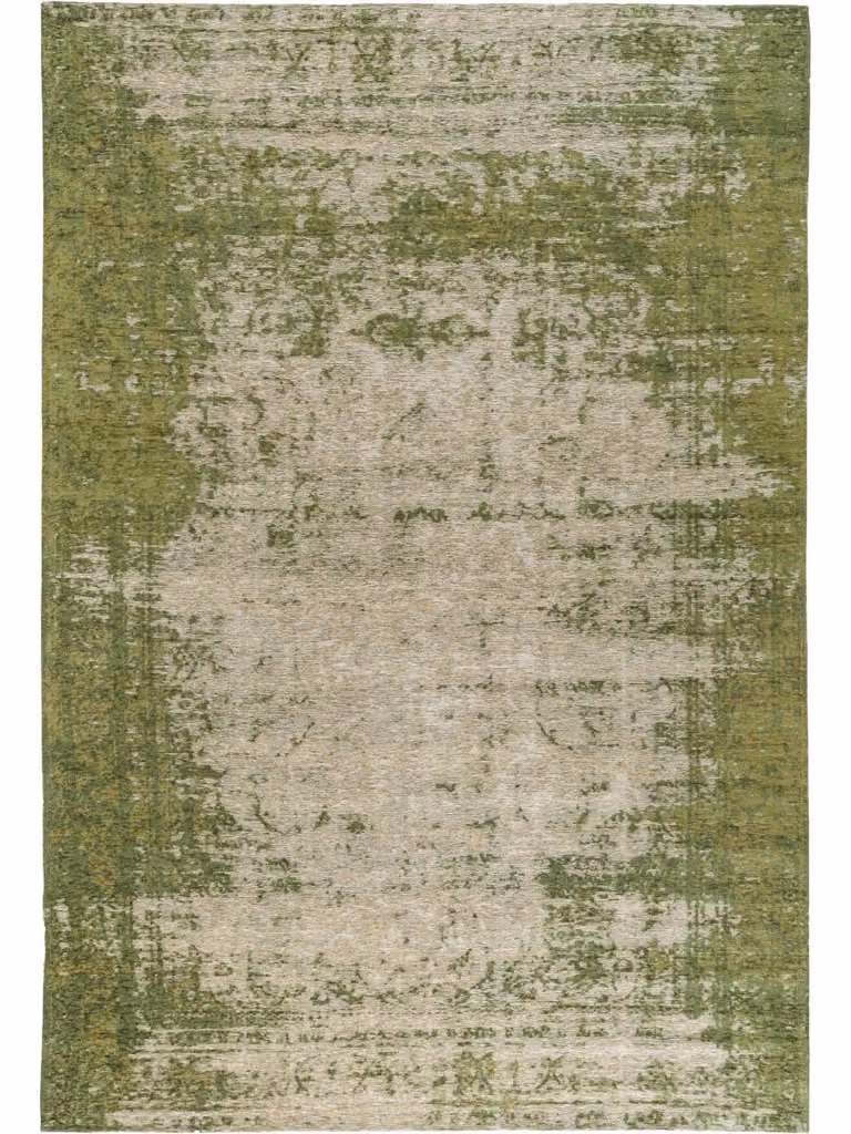Alfombra de tejido plano Benuta en color verde, diseño patchwork clásico y forma rectangular, An/P: 290 x 400 cm