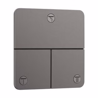 Kit de montaje para termostato de ducha Hansgrohe ShowerSelect Comfort Q con válvula de cierre en acabado cromo negro cepillado
