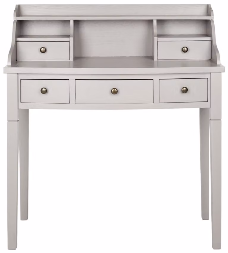 Escritorio de secretaria moderno Safavieh en madera de pino y MDF color gris