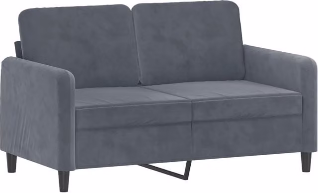 Juego de sofás SYFAX de 2 piezas con cojines en terciopelo gris para salón, incluye sofá de 2 plazas y sofá de 3 plazas con diseño moderno y reposabrazos