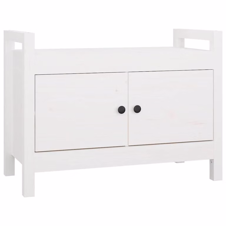 vidaXL Banco de recibidor de madera de pino maciza color blanco An/P/Al: 80 x 40 x 60 cm