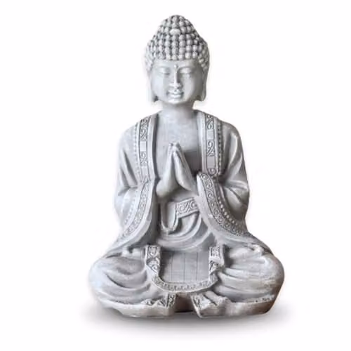 Estatuilla Buddha Zen'Light para meditación en color gris, An/P/Al: 10 x 5 x 12,5 cm
