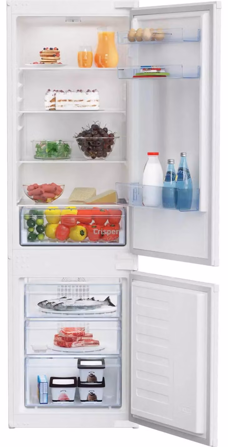 Refrigerador Beko BCHA275K41SN de 262 litros, sistema No Frost, color blanco, clase energética E y clase climática SN-ST