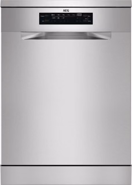 Lavavajillas AEG FFB33607ZM de 13 servicios con 8 programas, inicio diferido y apertura automática de puerta, color plata, clase D, 60 cm
