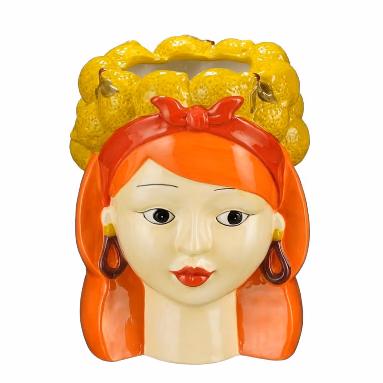 Maceta de interior Funny de Mica Decorations en color amarillo y cerámica, An/P/Al: 19.5 x 19.5 x 24.5 cm