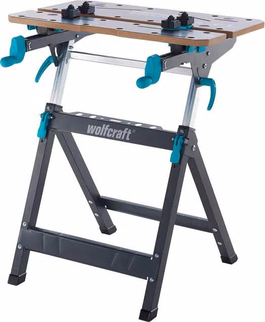 Banco de trabajo plegable y altura ajustable Wolfcraft Master 750 Ergo en negro, plata y multicolor