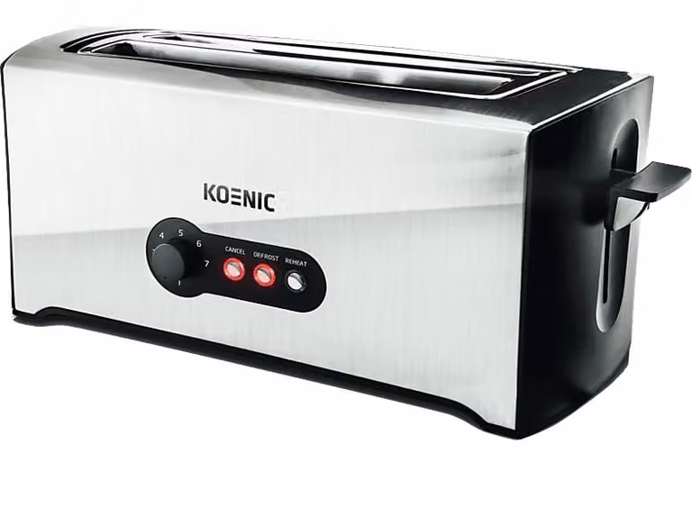 Tostadora KOENIC KTO 4331 M de 1600 W con temporizador en color plata y negro