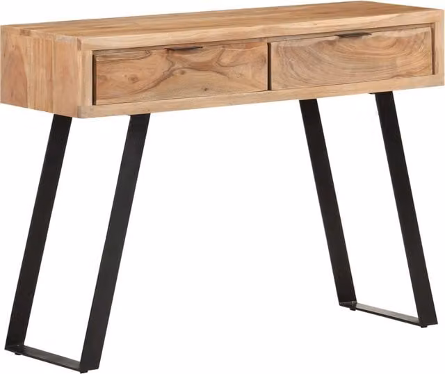 Mesa consola de madera de acacia con bordes naturales vidaxl An/P/Al: 100 x 35 x 76 cm