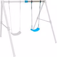 Módulo complementario de asiento para columpio Vario de Hudora en colores turquesa, beige y azul con estructura de metal y madera