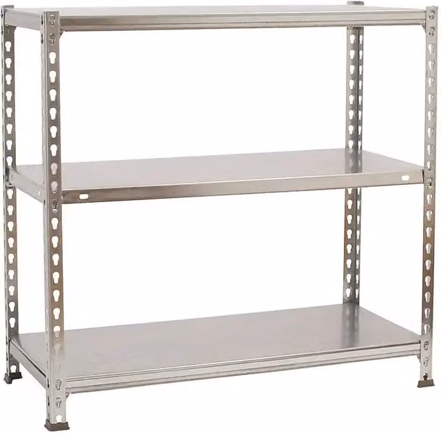 Estantería metálica SIMONRACK de 3 estantes ajustables en color plata, Al x An x Pr: 90 x 80 x 40 cm