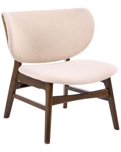 Sillón de estilo tradicional Beliani con asiento tapizado en bouclé marrón oscuro y beige claro