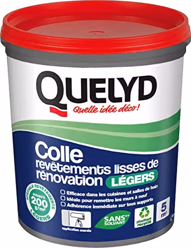 Pegamento Quelyd para revestimientos lisos de renovación, resina sintética sin disolventes, 1 kg