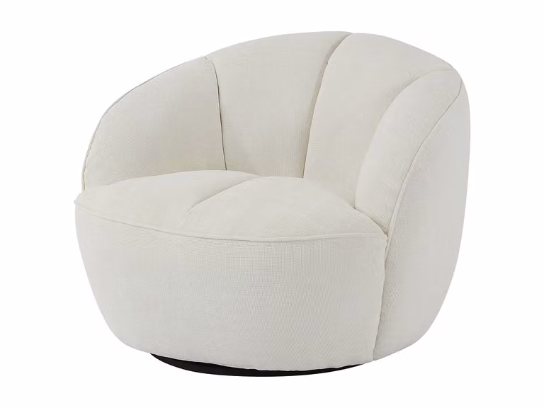 Sillón moderno de tela blanca con estructura de madera de Vente-Unique