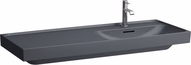 Lavabo de encimera Laufen Meda de cerámica rectangular en color gris, An/P: 120 x 46 cm