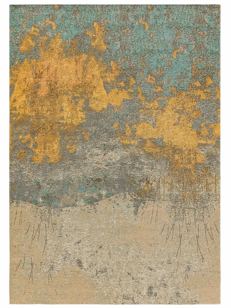 Alfombra de tejido plano Benuta con diseño patchwork en beige y azul, An/P: 240 x 340 cm