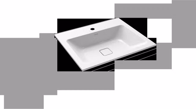Lavabo empotrado redondo Kaldewei Cono 3080 de acero esmaltado en color blanco, An/P/Al: 60 x 50 x 1,4 cm