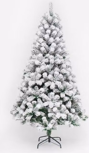 Árbol de Navidad Nevado StarryLights Blanco y Multicolor con Luces, Altura: 180 cm, Ancho: 75 cm